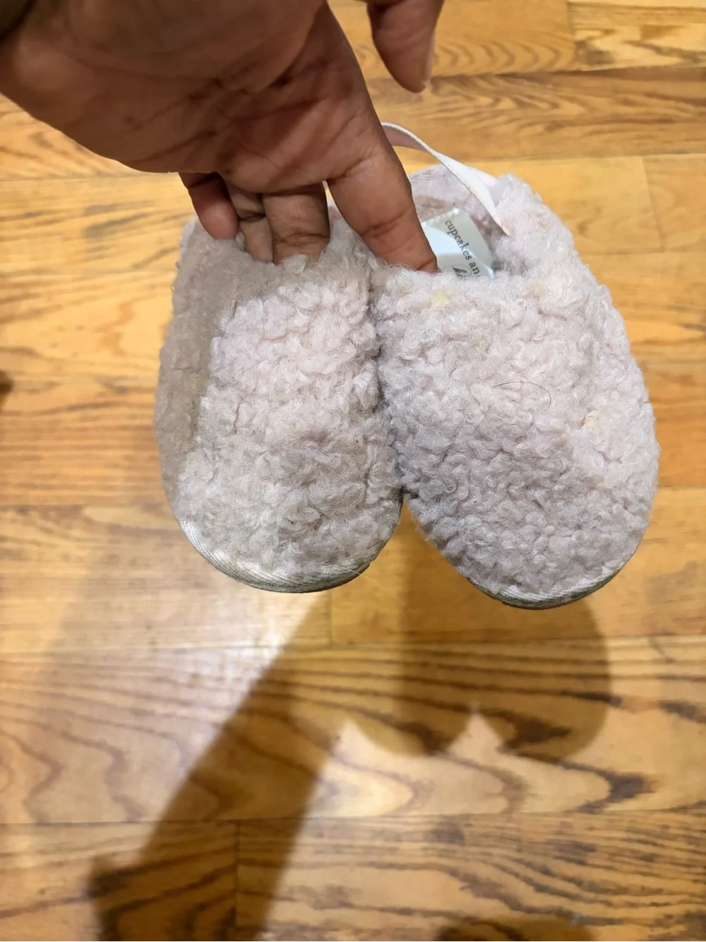 cupcakes & cashmere Blush Sherpa Slip-On Kids Slippers